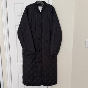 Aritzia Wilfred Pavant Long Quilted Coat black size NEW with tags attached